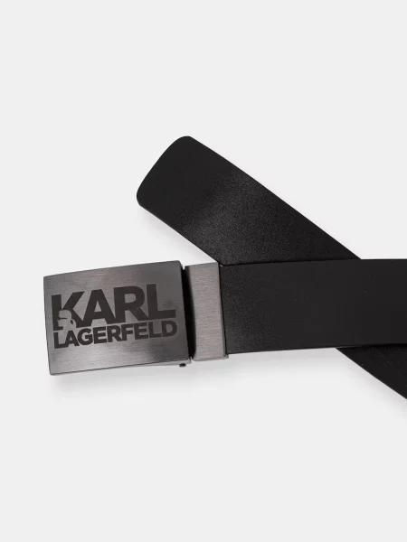 Karl Lagerfeld curea pentru bărbați din piele negru