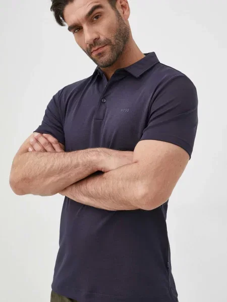 BOSS polo niebieska