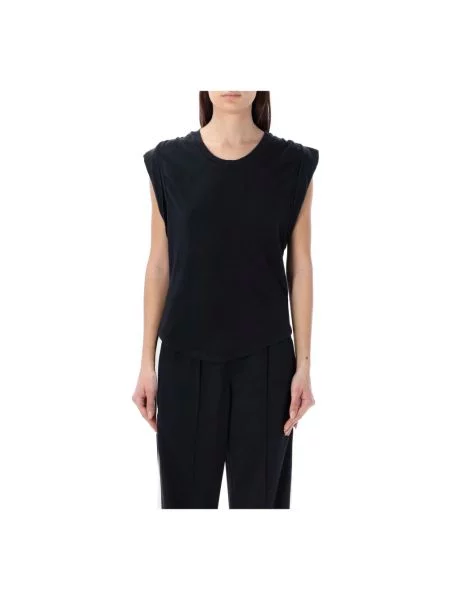 Lniany top Isabel Marant Etoile bez rękawów czarny