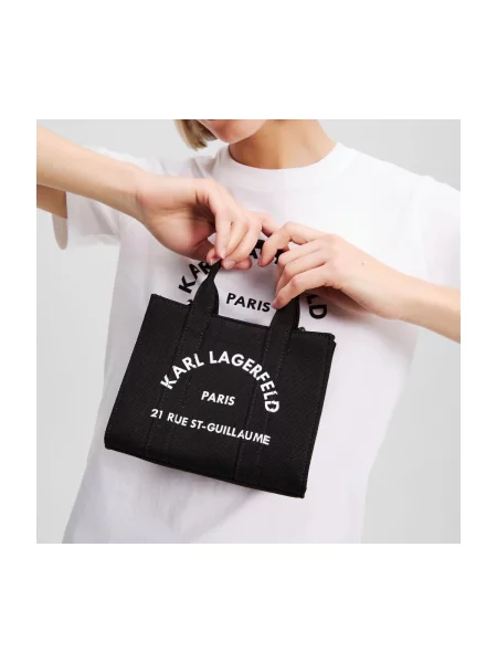 Karl Lagerfeld Kabelka Rue St-Guillaume černá bílá