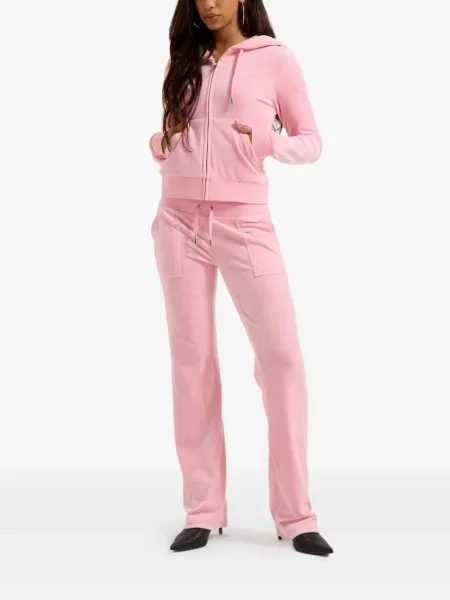 Veliūrinės bėgimas kelnės Juicy Couture rožinė