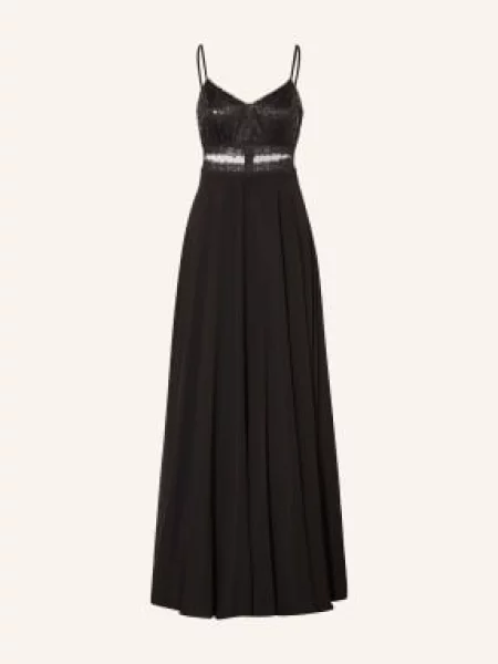 Vm Vera Mont Sukienka Wieczorowa Z Koronką I Cekinami schwarz czarna