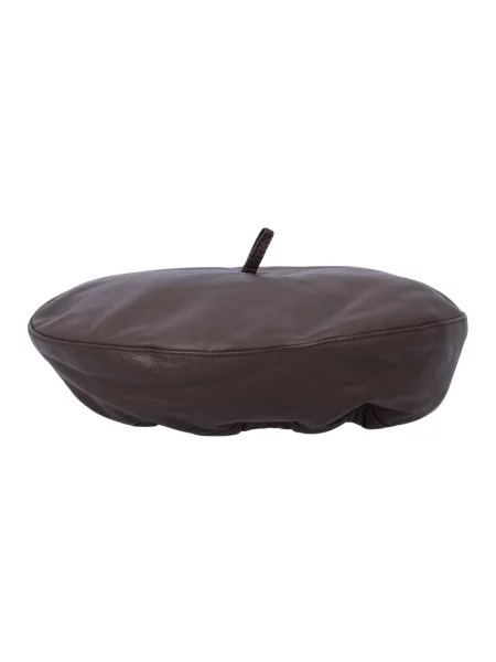 Czapka The Garment skórzana brązowa