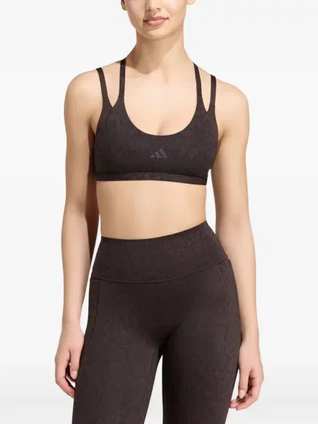 Sală de gimnastică pulover Adidas cu broderie cu model piele de șarpe maro