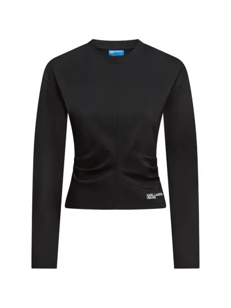 Lung tricou Karl Lagerfeld Jeans negru