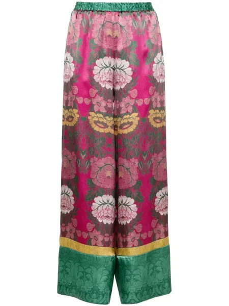 Pantaloni Pierre-louis Mascia de mătase cu model floral