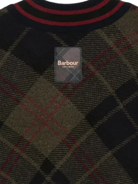 Pulover Barbour cu decolteu în V cu model argyle negru