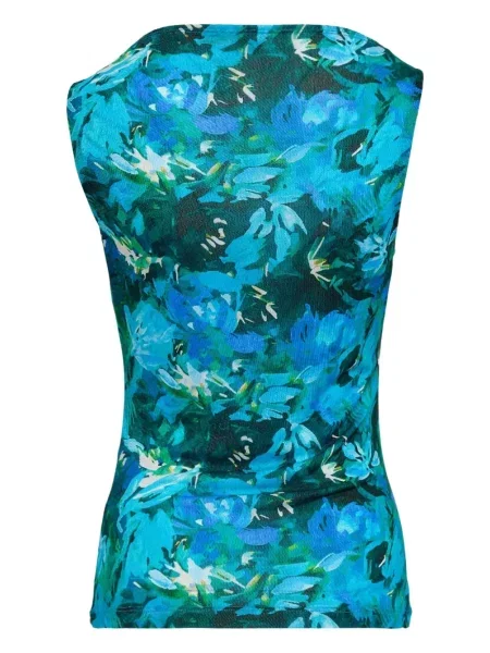 Podkoszulka Ulla Johnson w kwiatki z nadrukiem niebieska