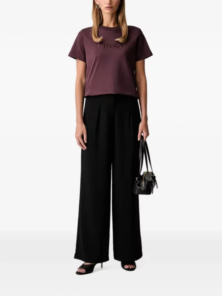 Tricou Pinko cu broderie roșu
