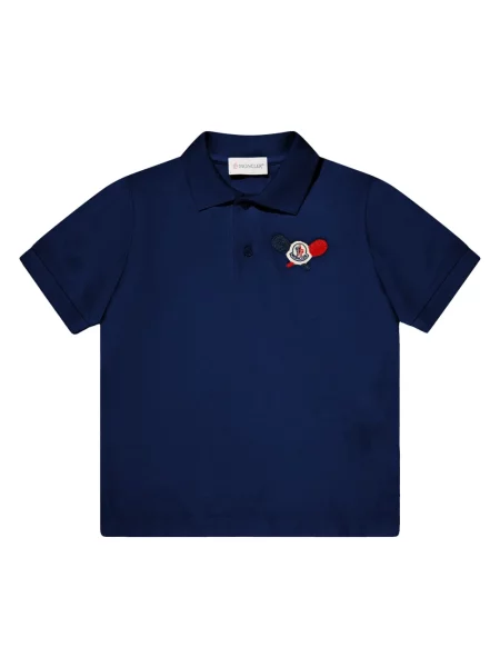 Koszulka polo dziecięca Moncler Enfant niebieska