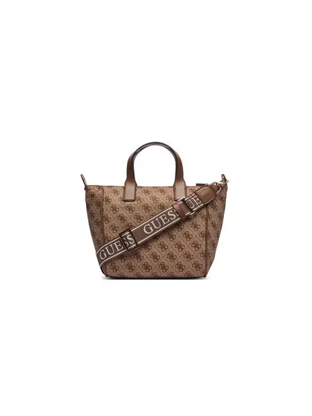 Guess Ročna torba Adrian Logo Travel Rjava bela