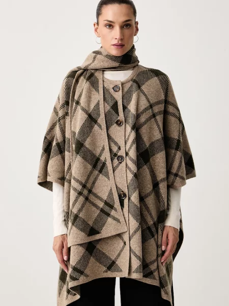 Barbour poncho pentru femei cu lână Vienna bej
