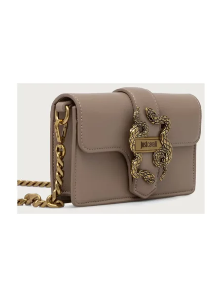 Just Cavalli torebka crossbody z imitacji skóry brązowa