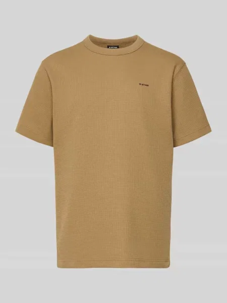 T-shirt o kroju regular fit z fakturowanym wzorem G-star Raw beżowa