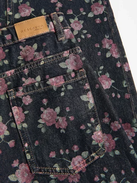 Джинсы Reserved с принтом синие