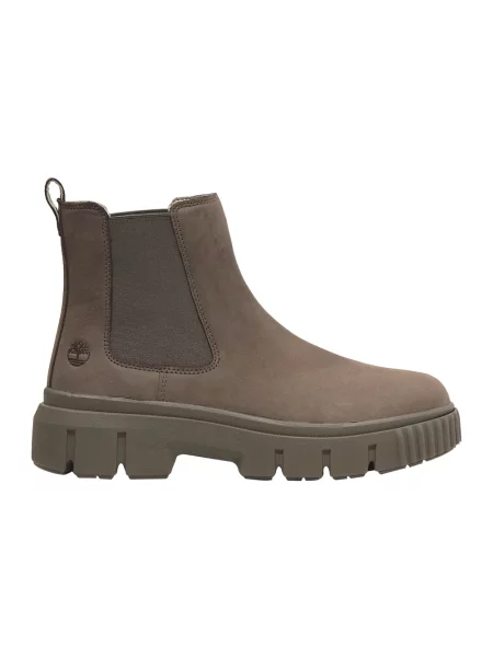 Timberland sztyblety nubukowe Greyfield Chelsea na płaskim brązowy