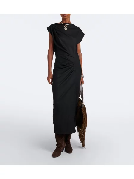 Rochie midi Marant Etoile din jerseu drapată negru