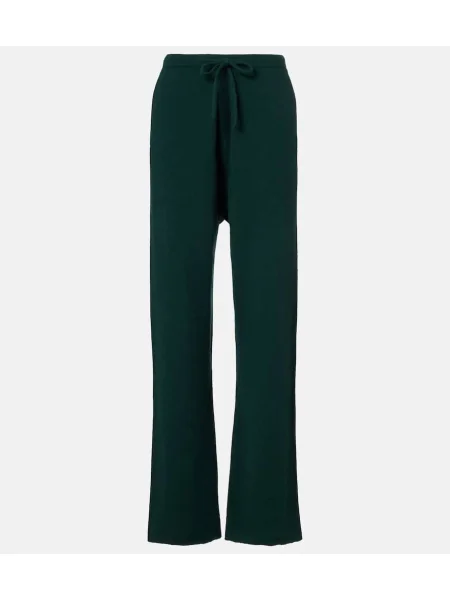 Pantaloni de trening Extreme Cashmere din cașmir verde