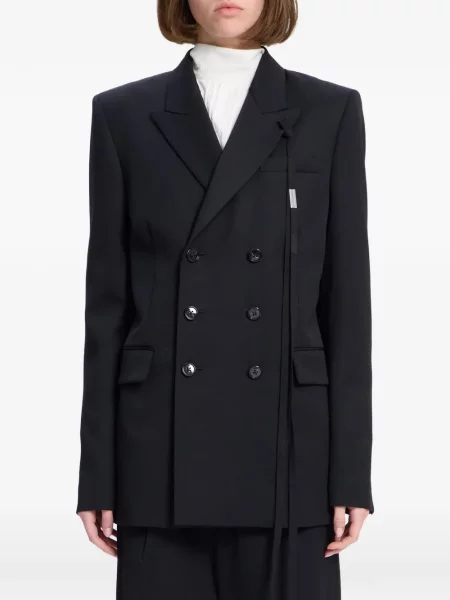 Sacou Ann Demeulemeester cu două rânduri de nasturi negru