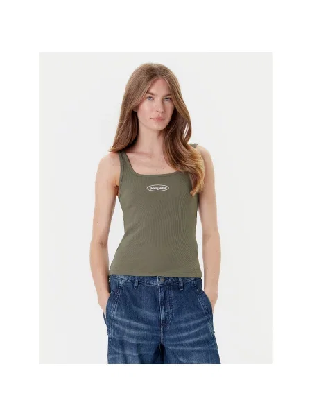 Guess Jeans Τοπ Regular Fit χακί