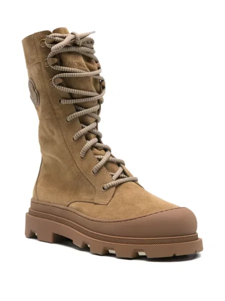Botine Moncler cu șireturi din piele de căprioară