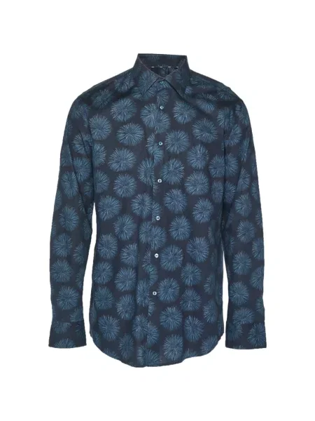 Cămașă Boss cu model floral cu imagine albastru