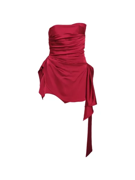 Rochie mini Kenzie Klambie cu volane fără bretele roșu