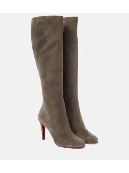 Cizme Christian Louboutin din piele de căprioară bej