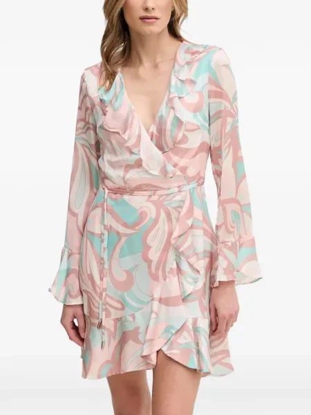 Rochie mini Gaudi cu volane de costum roz