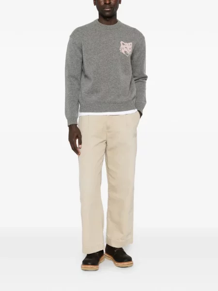 Pulover Maison Kitsune gri