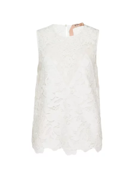 Top N°21 fără mâneci cu model floral din dantelă