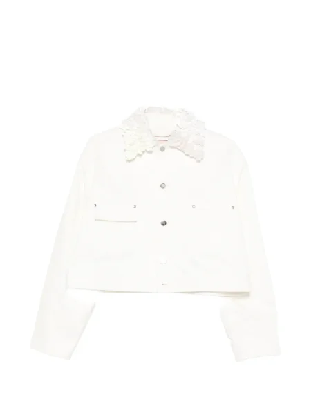 Gulerat geacă Plan C cu model floral alb