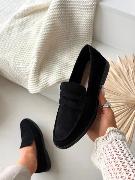 Велурени мокасини Boto черно