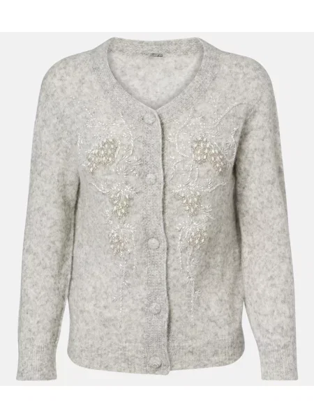 Cardigan Jacques Wei de lână cu mărgele gri