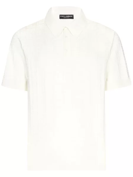 Polo Dolce & Gabbana de mătase alb