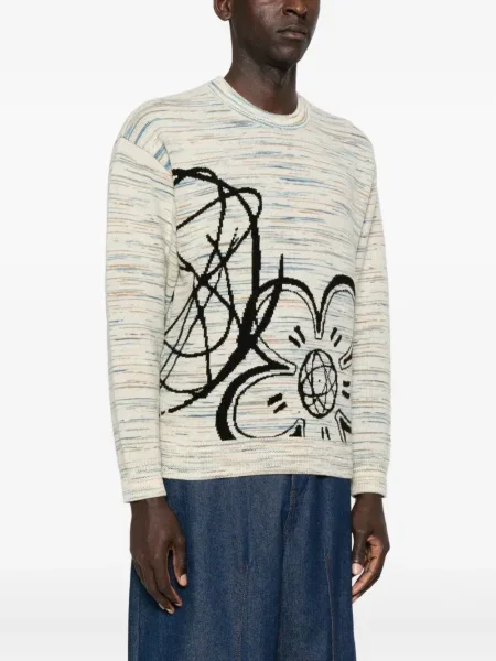 Pulover Kenzo cu decolteu rotund alb