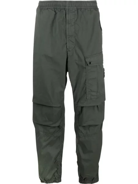 Pantaloni Stone Island cu strasuri verde
