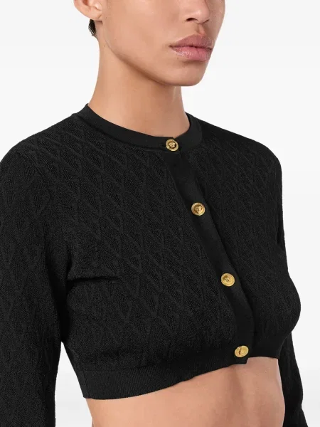 Cropp cardigan Versace cu imprimeu geometric negru