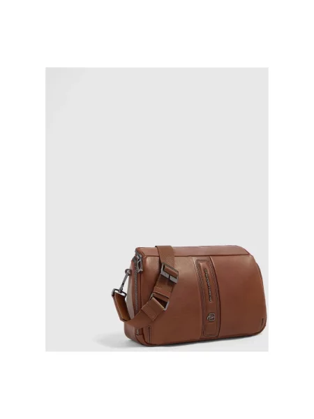 Torba crossbody Piquadro skórzana brązowa