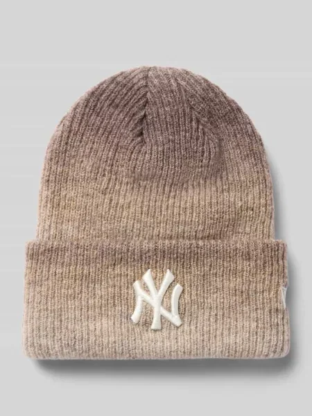 Czapka beanie z dodatkiem wełny New Era beżowa