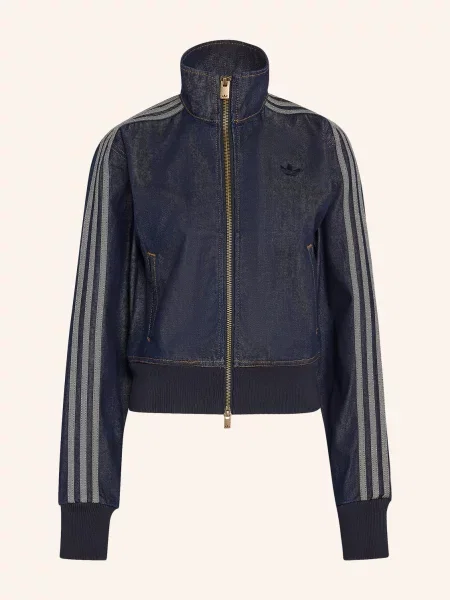 Adidas Originals Džínová Bunda Firebird Denim S Galonovými Pruhy inddnm