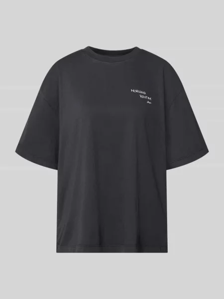 T-shirt o kroju regular fit z czystej bawełny model Boss Orange czarna