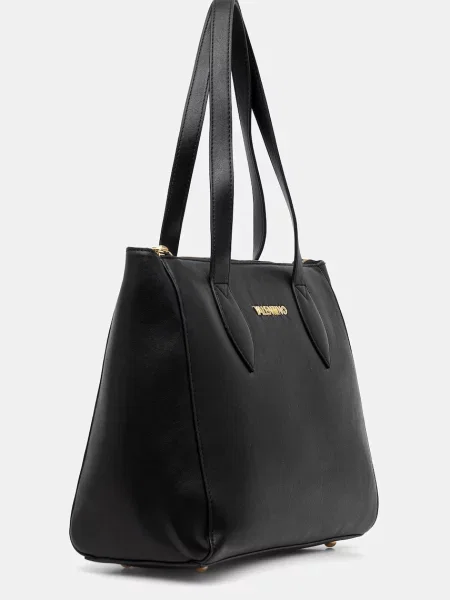 Lniana torebka Valentino Bags czarna