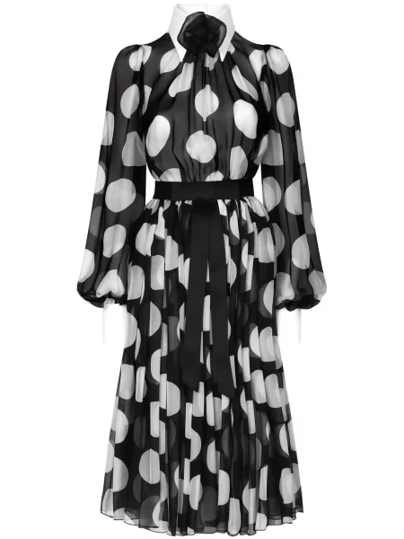 Rochie Dolce & Gabbana cu buline cu imagine de costum negru