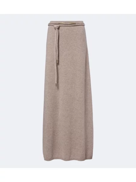 Fusta maxi Max Mara din cașmir maro