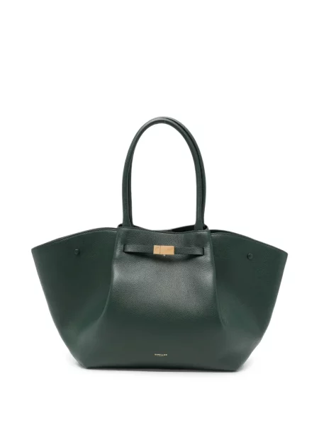 Geantă shopper Demellier din piele verde