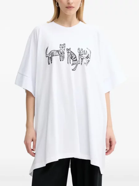 Tricou Mmc Studio cu imagine cu dungi de tigru alb