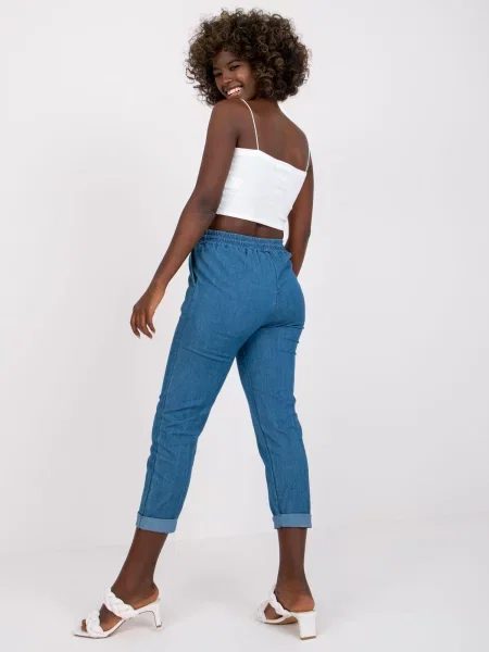 Pantaloni Fashionhunters albastru