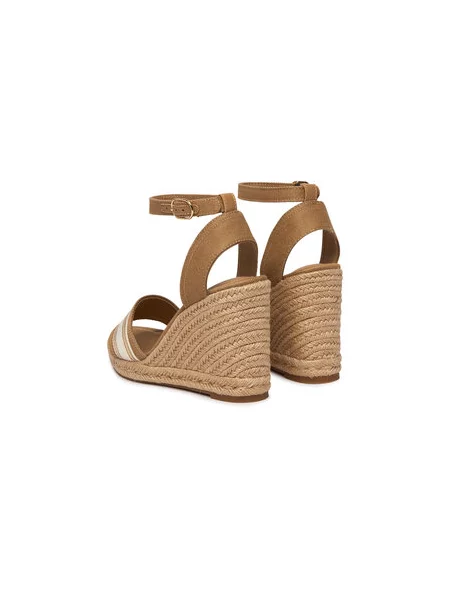 Espadrilky Tommy Hilfiger High Wedge Espad Webbing béžová