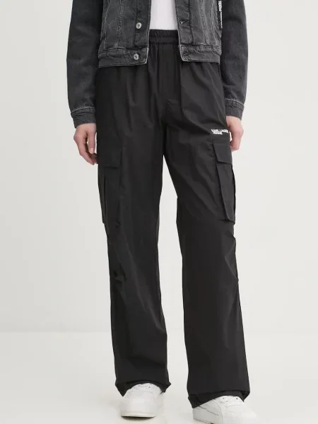 Karl Lagerfeld Jeans pantaloni femei drept high waist negru